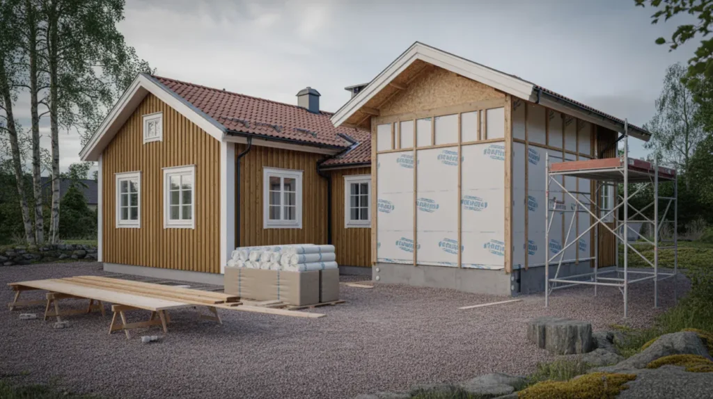 tillbyggnad av villa fr n id till inflytt bygglov konstruktion och kostnad per m