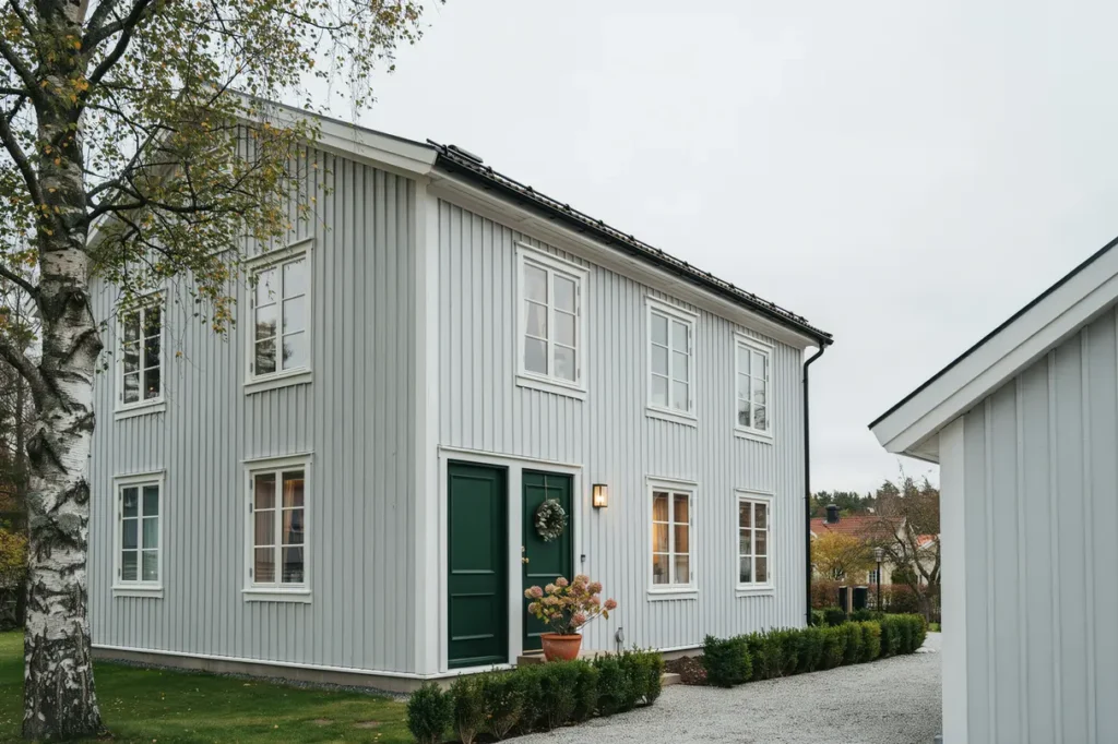 fasadrenovering och byte av panel p villa i schweizerdalen